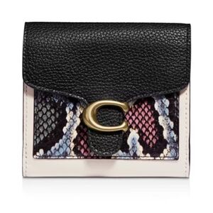 Coach Mongram Tabby Small Wallet Snakeskin Clutch Purse Chic Classic Leather